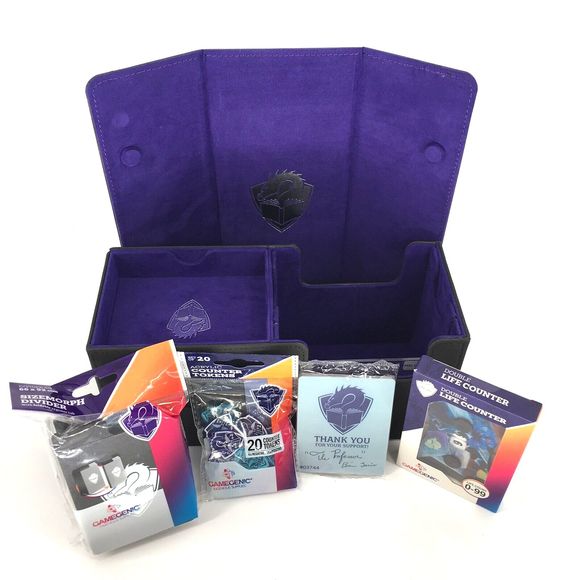 GAMEGENIC Deck Box The Academic 133+ XL BLACK/PURPLE Tolarian Kickstarter Bundle - Picture 2 of 14